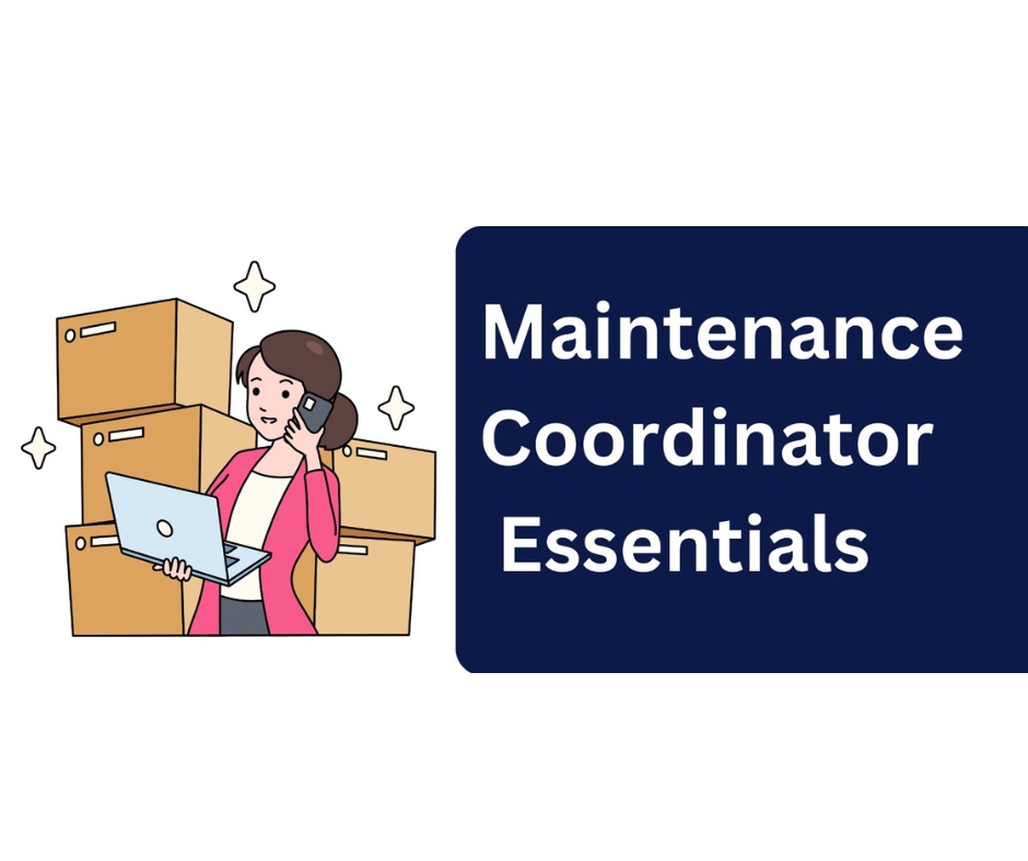 Maintenance and Repairs Coordination: A woman managing tasks with a laptop and phone in a warehouse environment.